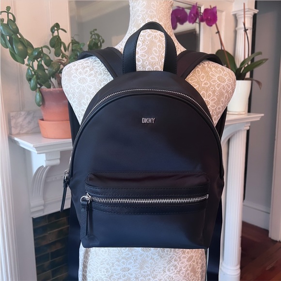 Dkny Bags Nwt Dkny Casey Medium Backpack In Black And Silver